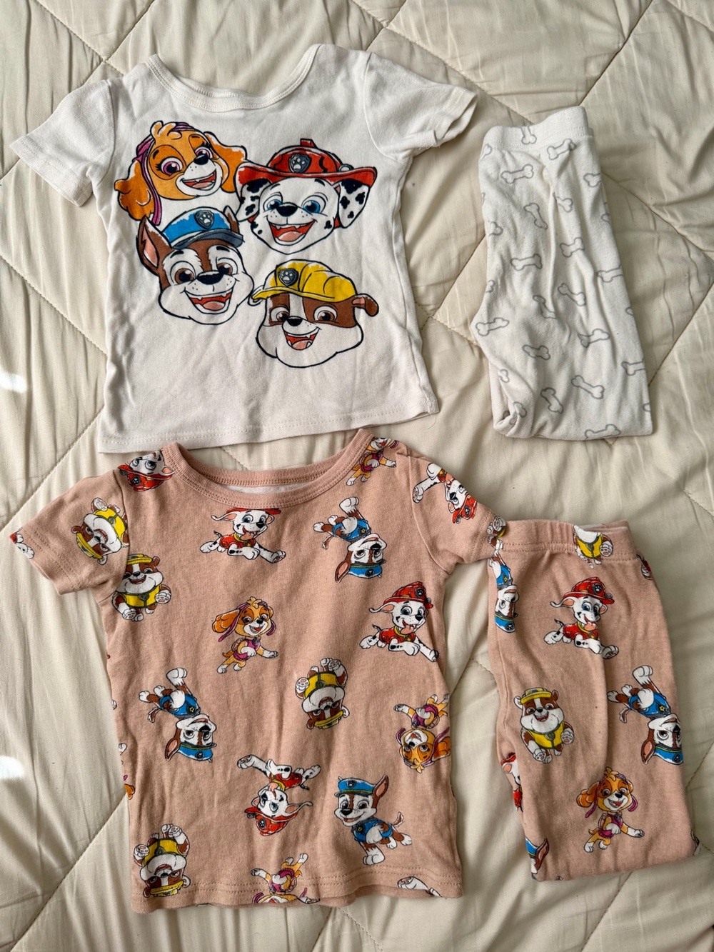 Kids Paw Patrol Character Pajama Set - White & Tan